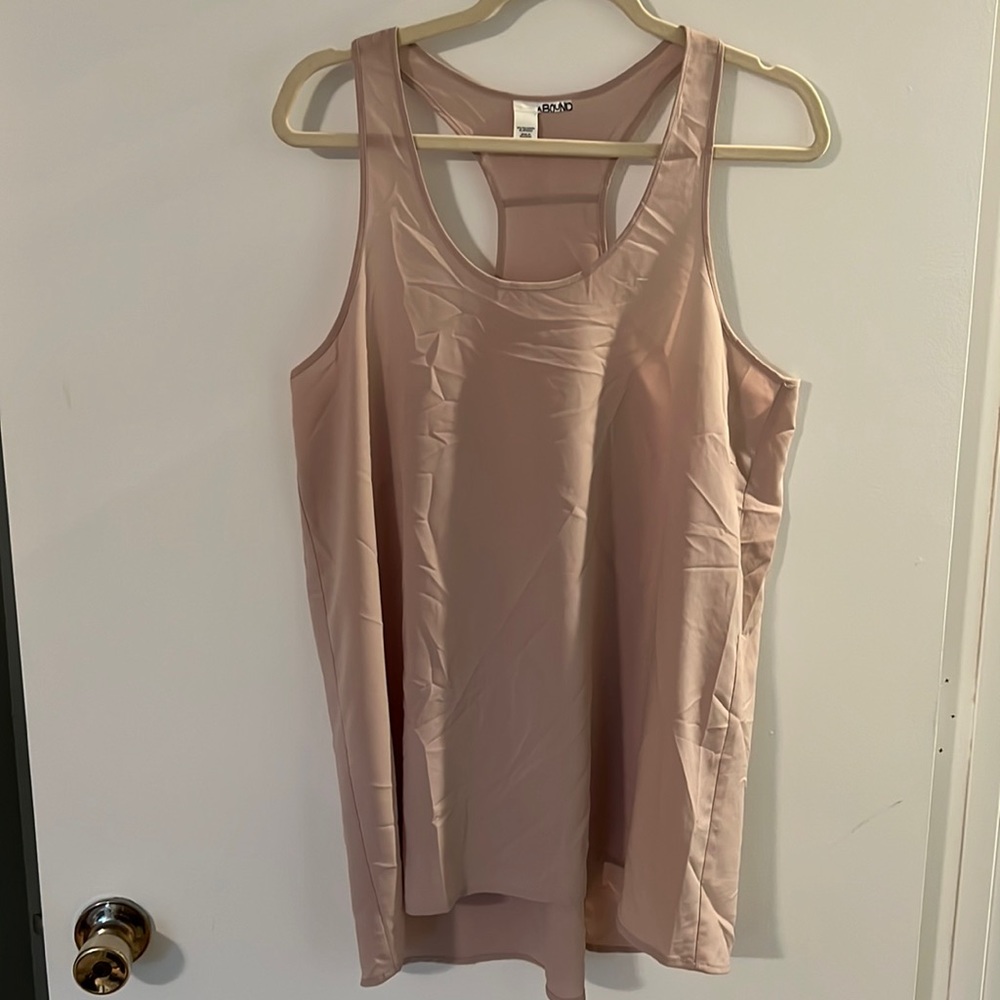 Abound Beige Racerback Blouse Sleeveless Tank Top